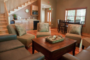Living room-meeting area at one of the lodges